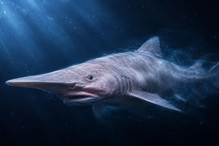 深海の幽霊「ゴブリンシャーク」を野生下で初撮影に成功 (2/2)