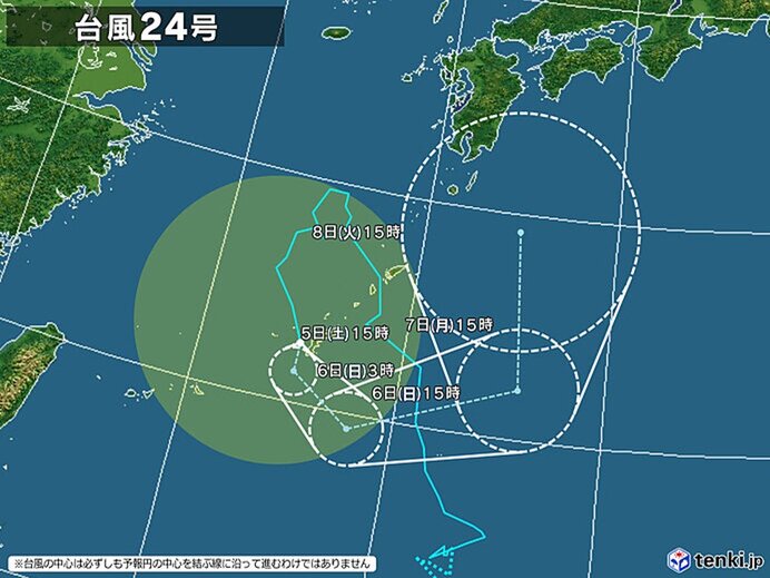 迷走台風24号と熱帯低気圧が前線を刺激 本州付近で雨 7日は関東も警報級の大雨か