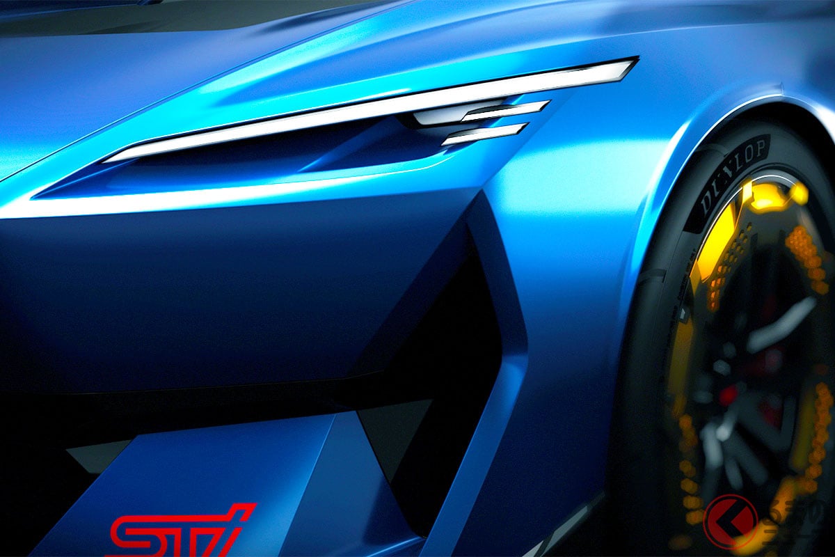 スバル「高性能スポーツモデル」発表へ！ ド迫力「パフォーマンスE STIコンセプト」まもなく世界初公開！ めちゃ「斬新デザイン」は"JMS2025"で正式発表！