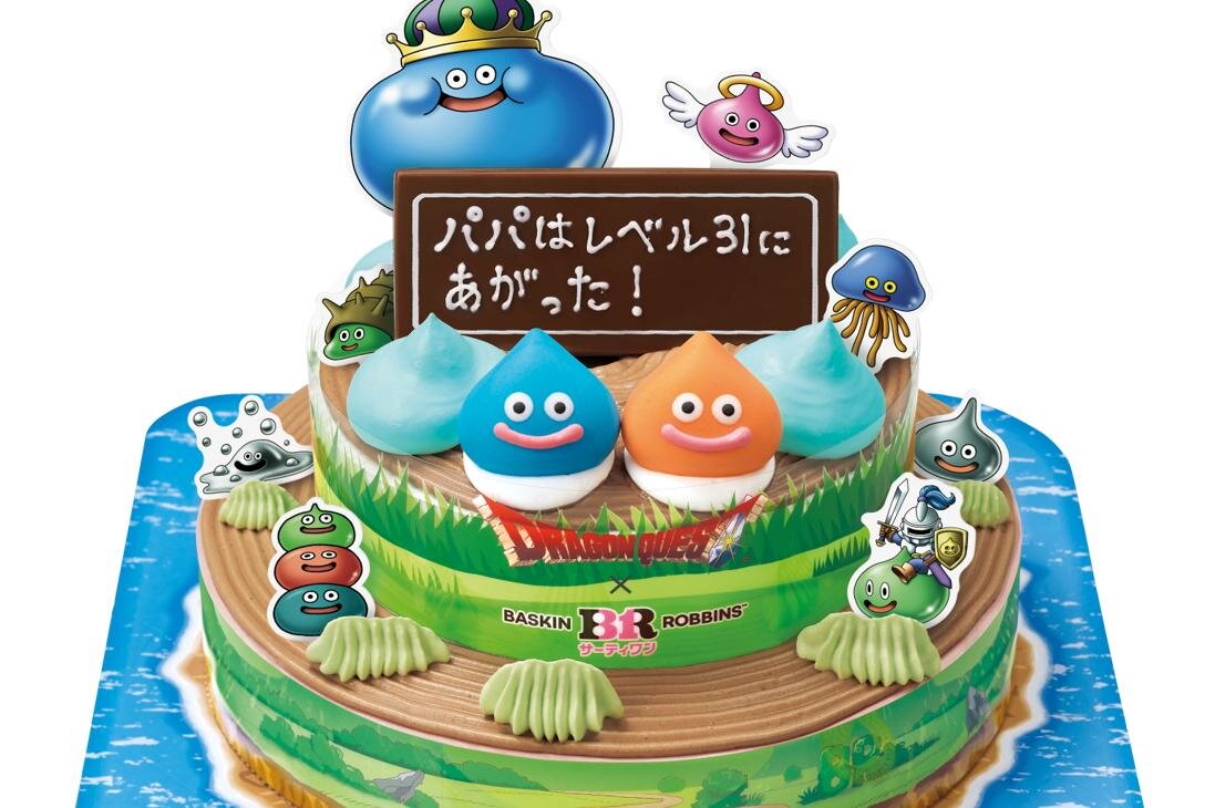 サーティワン「ドラゴンクエスト」アイス、“かいしんのいちげき着想”フレーバー＆スライム島ケーキ