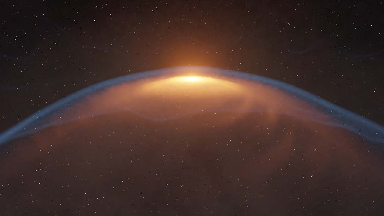 恒星ジェットが生み出した衝撃波で形がゆがめられた原始惑星系円盤を発見
