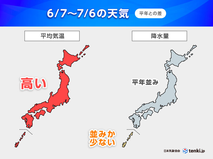 1か月予報 梅雨入り早々に大雨に警戒 蒸し暑い日も続き熱中症対策も必須